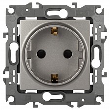 Розетка с заземлением и со шторкой, без рамки Эра 12 12-2102-16