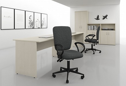 Кресло офисное Chairman 9801 Black, серый T13, ткань