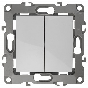 Переключатель двухклавишный без рамки Эра 12 12-1104-01 Переключатель двухклавишный без рамки Эра 12 12-1104-01