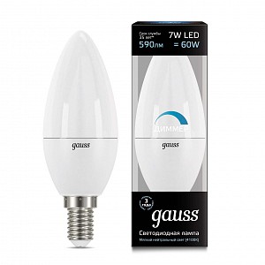 Лампа светодиодная [LED] Gauss E14 7W 4100K