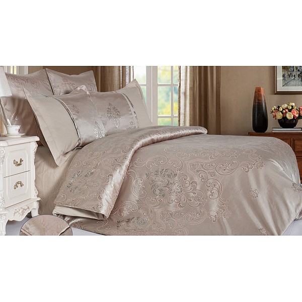 

Комплект семейный Satin jacquard, Бежевый, Satin jacquard