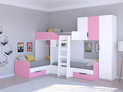 Кровать для детской комнаты Трио 2 RVM_TRIO-2-35-8