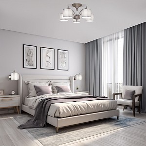 Люстра на штанге Eurosvet Adagio 60080/5 сатин-никель (Китай)