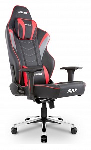 Геймерское кресло AKRacing Max, красный, серый, черный, экокожа