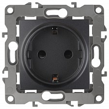 Розетка с заземлением и со шторкой, без рамки Эра 12 12-2102-05