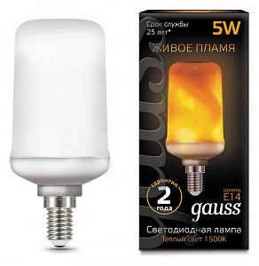 Лампа светодиодная [LED] Gauss E14 5W 1500K