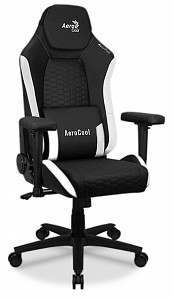 Игровое кресло Aerocool Crown, белый, черный, микрофибра, ткань