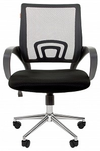 Компьютерное кресло 696 хром, черный, сетка, текстиль