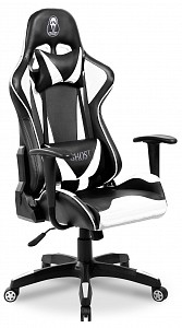 Геймерское кресло GX-01-01, белый, черный, PU-кожа