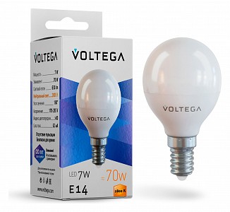 Лампа светодиодная [LED] Voltega E14 7W 2800K