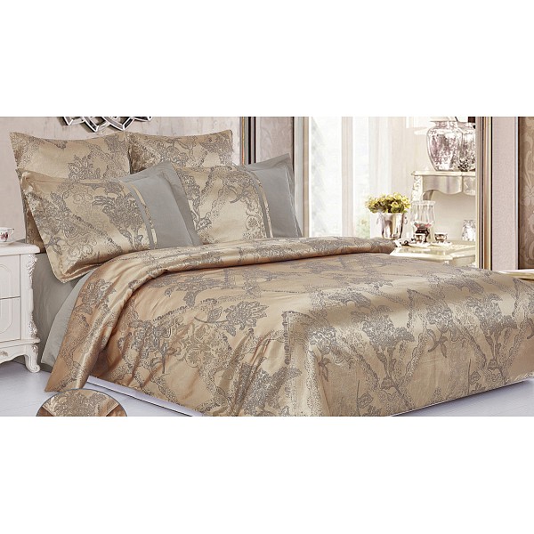

Комплект евростандарт Satin jacquard, Золотой, Satin jacquard