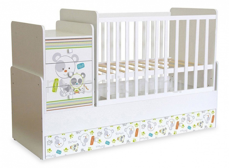 

Кроватка-трансформер Polini kids Simple 1100 с комодом, Polini kids Simple 1100 с комодом