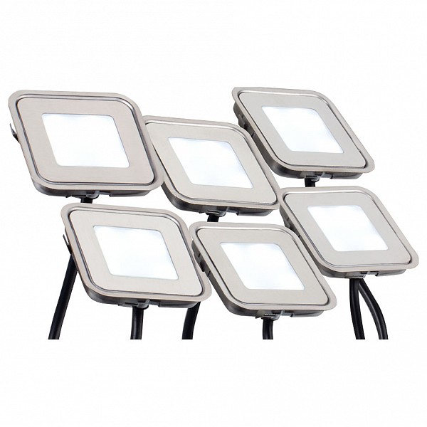 

Набор из 6 встраиваемых светильников KT-S-6x0.6W LED White 12V (квадрат), KT-S-6x0.6W LED White 12V (квадрат)