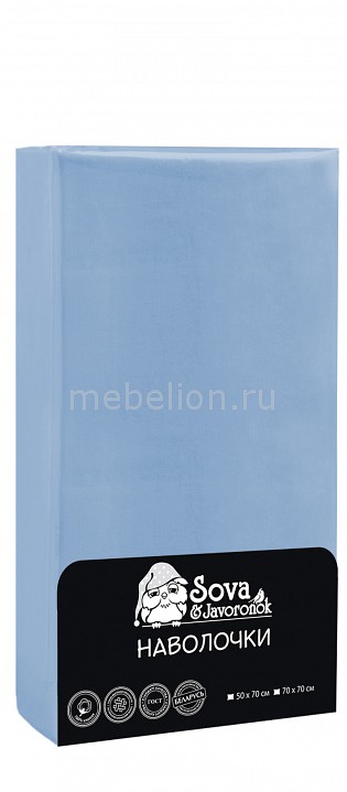 

Набор из 2 наволочек (70х70 см) Premium, Голубой