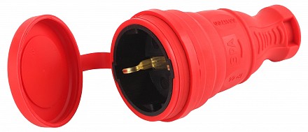 Розетка с заземлением  R8-RED-IP44