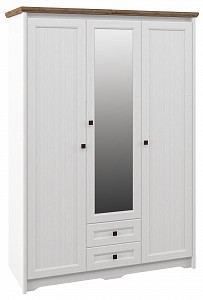 Шкаф 3-х дверный Тиволи (белый, зеркальный) 