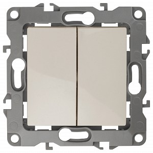 Переключатель двухклавишный без рамки Эра 12 12-1104-02