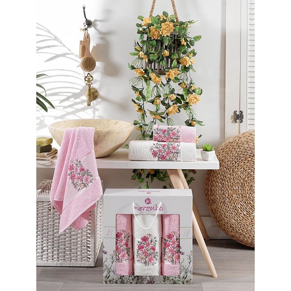 

Набор полотенец для ванной Floral, Белый;розовый, Floral