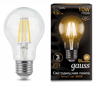 Лампа светодиодная [LED] Gauss E27 10W 2700K