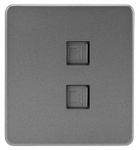Розетка двойная Ethernet RJ-45 без рамки ROUND KR-78-0725-2