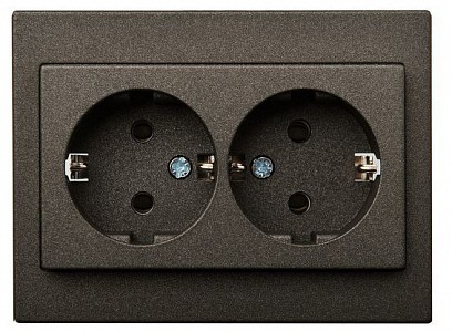 Розетка двойная с заземлением EPSILON 28-1153