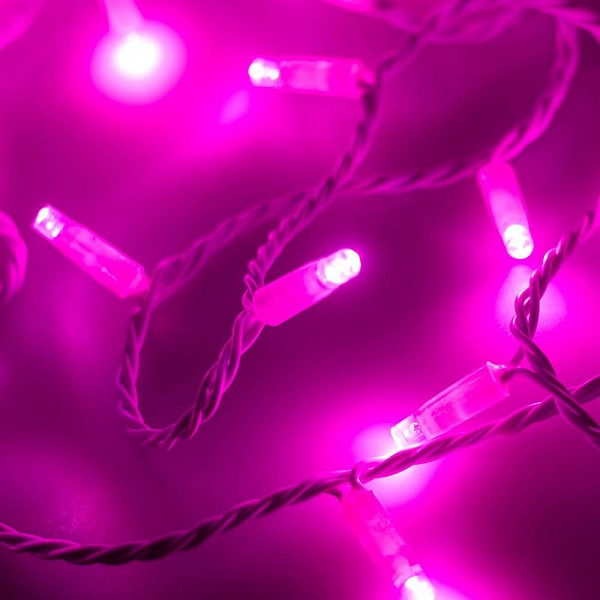 фото Гирлянда нить [10 м] String ARD-STRING-CLASSIC-10000-WHITE-100LED-FLASH PINK (230V, 7W) Arlight