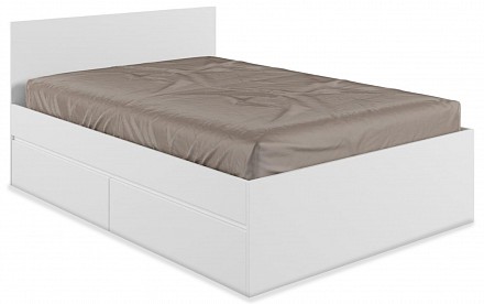 Кровать Мадера  белый эггер с ящиками 