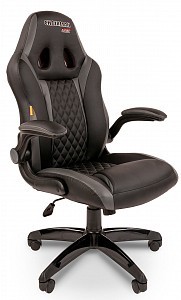 Геймерское кресло Chairman Game 15, серый, черный, экокожа