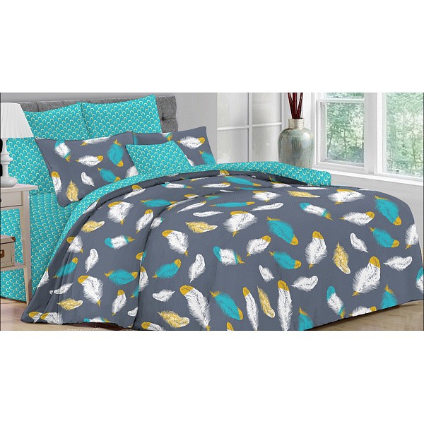 

Комплект евростандарт Satin lux, Satin lux, Серый;синий