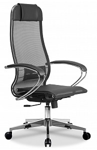 Кресло офисное МЕТТА-4(MPRU), черный, сетка, экокожа