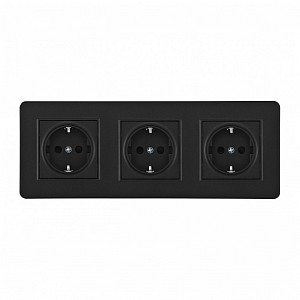Розетка с заземлением и со шторкой SET16-3 SET16-3-40-1x3 black