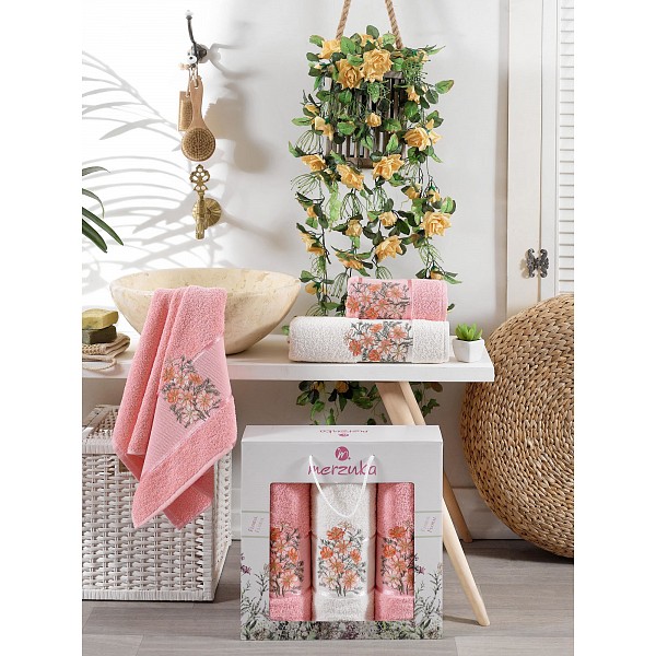 

Набор полотенец для ванной Floral, Белый;оранжевый, Floral