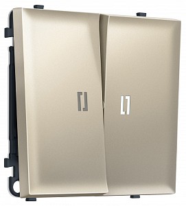 Выключатель проходной двухклавишный с подсветкой без рамки MS MS544035