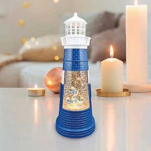 Настольная лампа led Маяк синий с конфетти и подсветкой NN_501-171