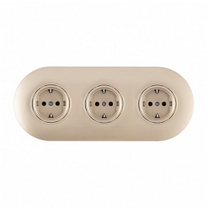 Розетка с заземлением и со шторкой SET08-3 SET08-3-40-1x3 shampan