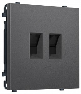 Розетка двойная Ethernet RJ-45 и со шторками, без рамки MS MS662110