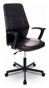 Кресло офисное , черный, кожа искусственная