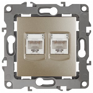 Розетка двойная Ethernet RJ-45 без рамки Эра 12 12-3108-04
