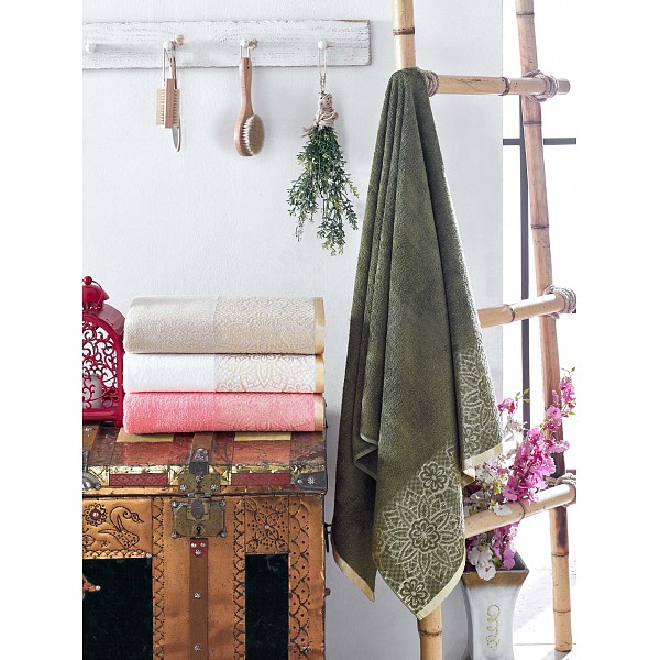 

Набор из 4 банных полотенец (70x140 см) Lily, Бежевый;зеленый;молочный;розовый, (70x140 см) Lily