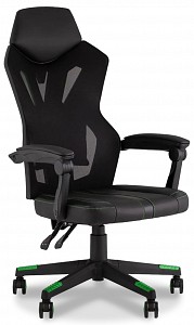 Игровое кресло TopChairs Айронхайд, черный, сетка, экокожа