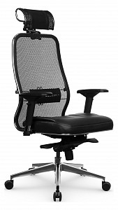Кресло офисное SL-3.041 MPES, черный, сетка, экокожа