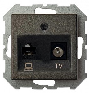 ТВ-розетка и розетка Ethernet RJ-45 без рамки EPSILON 28-113