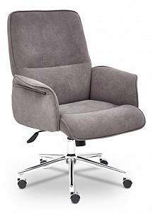 Кресло офисное , серый, флок
