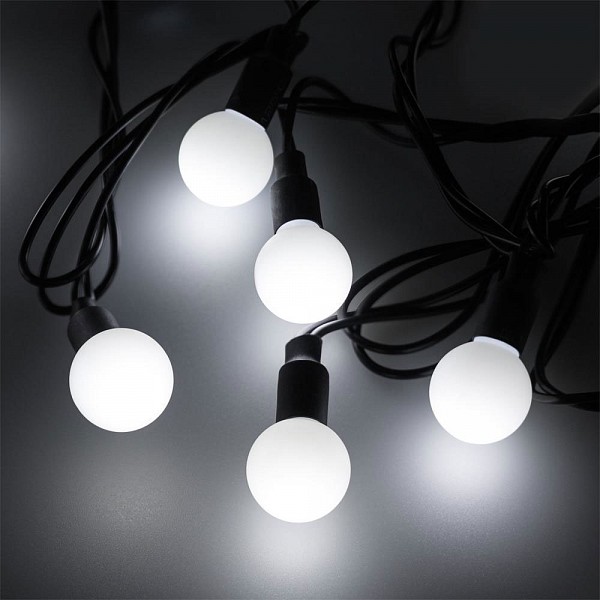 фото Гирлянда нить [10 м] Ball ARD-BALL-CLASSIC-D23-10000-BLACK-80LED WHITE (230V, 3.5W) Arlight