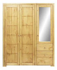 Шкаф 3-х дверный Калипсо зеркальный, сосна 