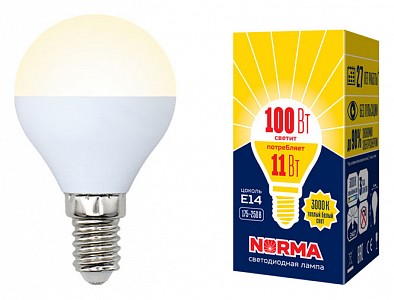 Лампа светодиодная [LED] Volpe E14 11W 3000K