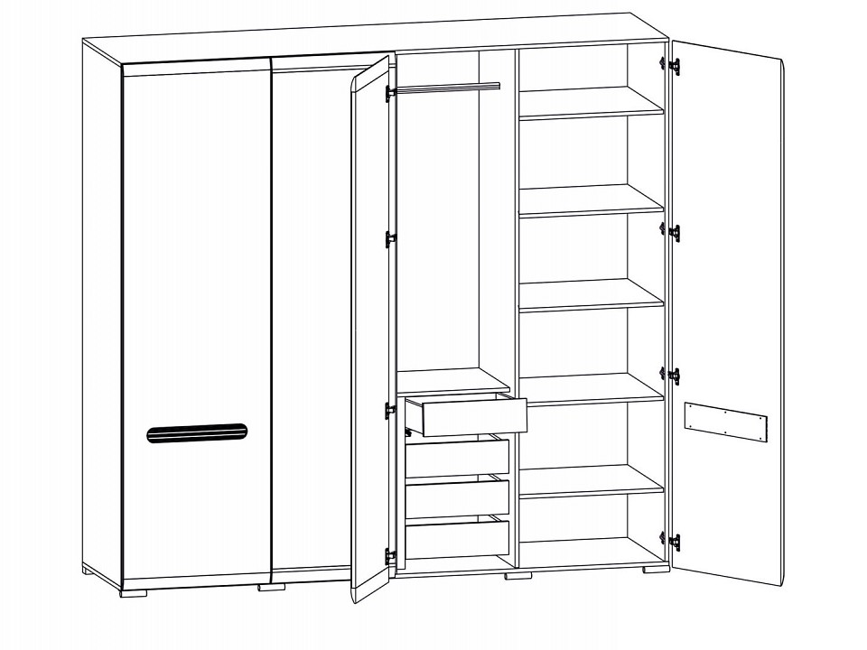 Шкаф платяной ацтека szf2d2l 21 22