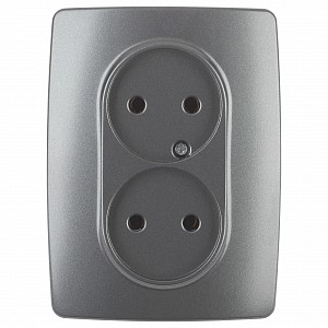 Розетка двойная без заземления Эра 12 12-2107-12 Розетка двойная без заземления Эра 12 12-2107-12