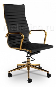 Кресло офисное Reus, черный, кожа искусственная