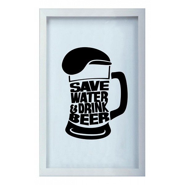 фото Копилка для пивных крышек SAVE WATER DRINK 29x45 Белый KD-022-127 Дубравия